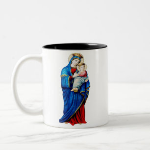 Jungfrau Mary mit dem Baby Jesus Zweifarbige Tasse