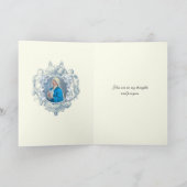 Jungfrau Mary mit Doves Blue Angels Religiös Karte (Innenseite)