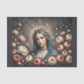 Jungfrau Mary mit Halo und Blume Seidenpapier (Vorderseite)