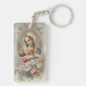 Jungfrau Mary mit Jesus-Kind-Schlüsselanhänger Schlüsselanhänger (Rückseite)