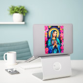 Jungfrau Mary mit Prayer Hands Multi-Size-Fenster Aufkleber (Laptop auf Schreibtisch)
