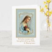 Jungfrau Mary mit Rote Rose White Lace Gold Border Karte (Gelbe Blume)