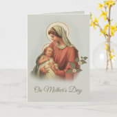 Jungfrau Mary Mother Baby Jesus Karte (Gelbe Blume)