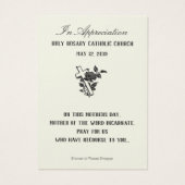 Jungfrau Mary Mother's Day-Erinnerungskarten (Rückseite)