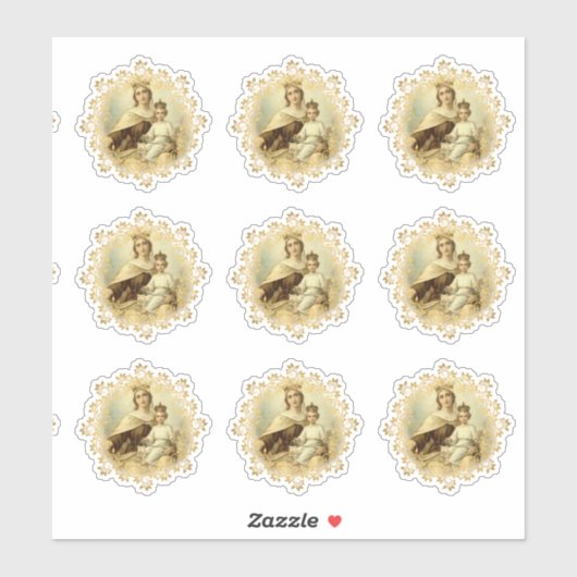 Jungfrau Mary Mount Carmel Jesus Religious Vinyl Aufkleber (Blatt)