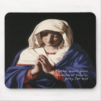 Jungfrau Mary Mousepad mit Gebet