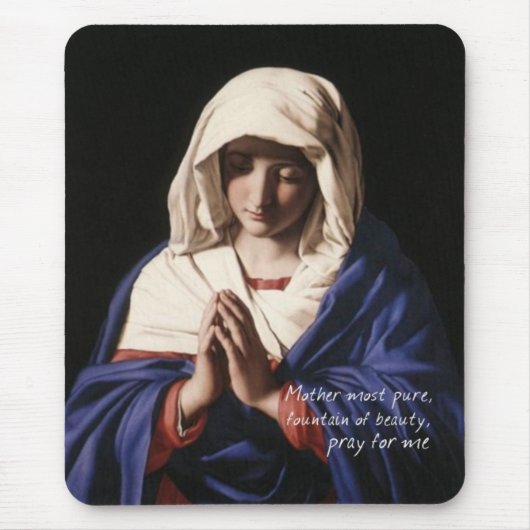 Jungfrau Mary Mousepad mit Gebet (Vorne)