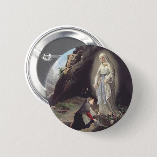 Jungfrau Mary of Lourdes Button (Vorne & Hinten)