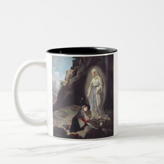 Jungfrau Mary of Lourdes Zweifarbige Tasse (Links)