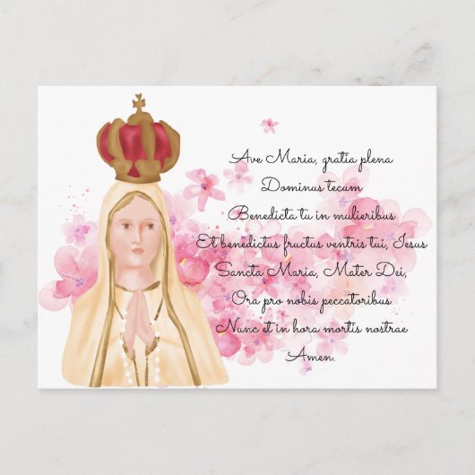Jungfrau Mary - Our Lady of Fatima - Christlich Postkarte (Vorderseite)