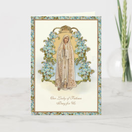 Jungfrau Mary Our Lady of Fatima Religious Floral  Karte