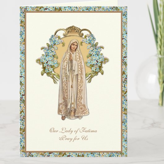Jungfrau Mary Our Lady of Fatima Religious Floral Karte