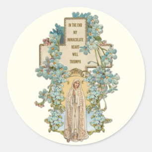 Jungfrau Mary Our Lady of Fatima Religious Floral Runder Aufkleber