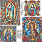 Jungfrau Mary & Our Lady of Guadalupe 4 Hübsch Aufkleber (Vorderseite)
