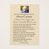 Jungfrau Mary Our Lady of the Pillar Spanish (Rückseite)