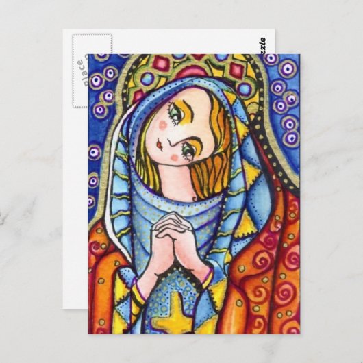 Jungfrau Mary Postkarte (Vorne/Hinten)