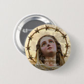 Jungfrau Mary Queen of Heaven Button (Vorne & Hinten)