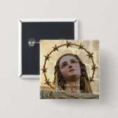 Jungfrau Mary Queen of Heaven Button (Vorne & Hinten)