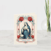 Jungfrau Mary Religiöse katholische Rose Feiertagskarte (Vorderseite)