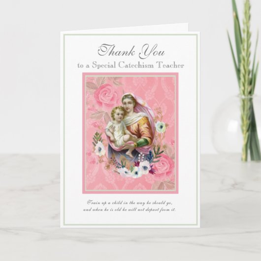 Jungfrau Mary Religious CCD Lehrerin Priest Nun Karte (Vorderseite)