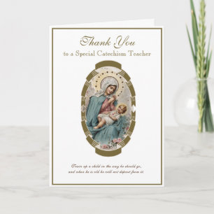 Jungfrau Mary Religious CCD Lehrerin Priest Nun Karte