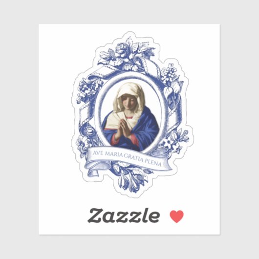 Jungfrau Mary Religious Hail Mary in Latein Aufkleber (Blatt)