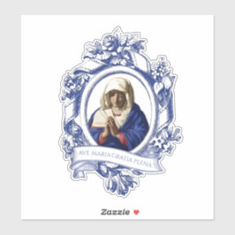 Jungfrau Mary Religious Hail Mary in Latein Aufkleber