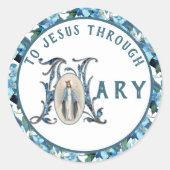 Jungfrau Mary Religious Katholic Jesus Cross Class Runder Aufkleber (Vorderseite)