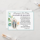 Jungfrau Mary Religious Katholic Prayer St. Teresa Karte (Vorderseite/Rückseite Beispiel)