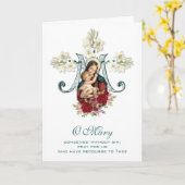 Jungfrau Mary Religious Mthers Day Katholic Karte (Gelbe Blume)