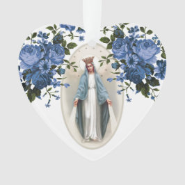 Jungfrau Mary Religious Rose Foto Spitzenverzierun Ornament