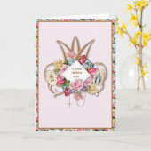 Jungfrau Mary Religious Rose Rosary Floral Katholi Karte (Gelbe Blume)