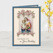Jungfrau Mary Rosary Card zum Geburtstag Karte (Gelbe Blume)
