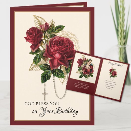 Jungfrau Mary Rosary Card zum Geburtstag Karte