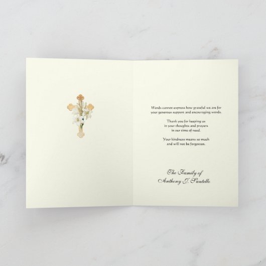 Jungfrau Mary Rose Christlich Beileid Danke (Innenseite)