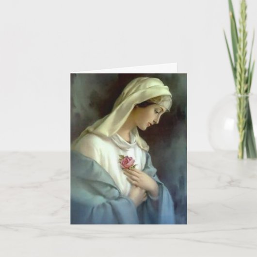 Jungfrau Mary Rose Katholisches Beileid Danke (Vorderseite)