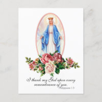 Jungfrau Mary Rose Religious Elegant Vintag