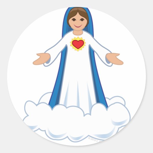 Jungfrau Mary Round Sticker (Vorderseite)