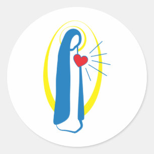 Jungfrau Mary Runder Aufkleber