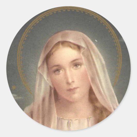 JUNGFRAU MARY RUNDER AUFKLEBER (Vorderseite)