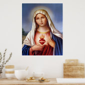 Jungfrau Mary Sacred Heart Poster (Küche)