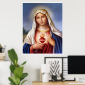 Jungfrau Mary Sacred Heart Poster (Heimbüro)