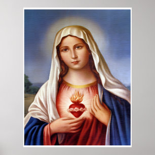 Jungfrau Mary Sacred Heart Poster
