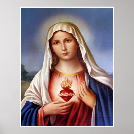Jungfrau Mary Sacred Heart Poster (Vorne)