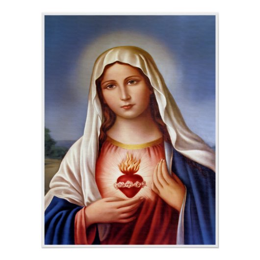 Jungfrau Mary Sacred Heart Poster (Vorderseite)
