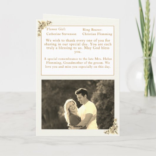 Jungfrau Mary Sepia Katholic Wedding Program Programm (Rückseite)