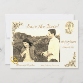 Jungfrau Mary Sepia katholische Hochzeit retten da Save The Date