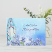 Jungfrau Mary Sessing Message Grußkarte (Stehend Vorderseite)