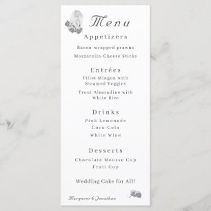 Jungfrau Mary Silver Katholic Wedding Menu Menükarte