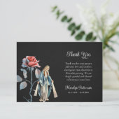 Jungfrau Mary Single Rose römisch-katholische Beer Dankeskarte (Stehend Vorderseite)